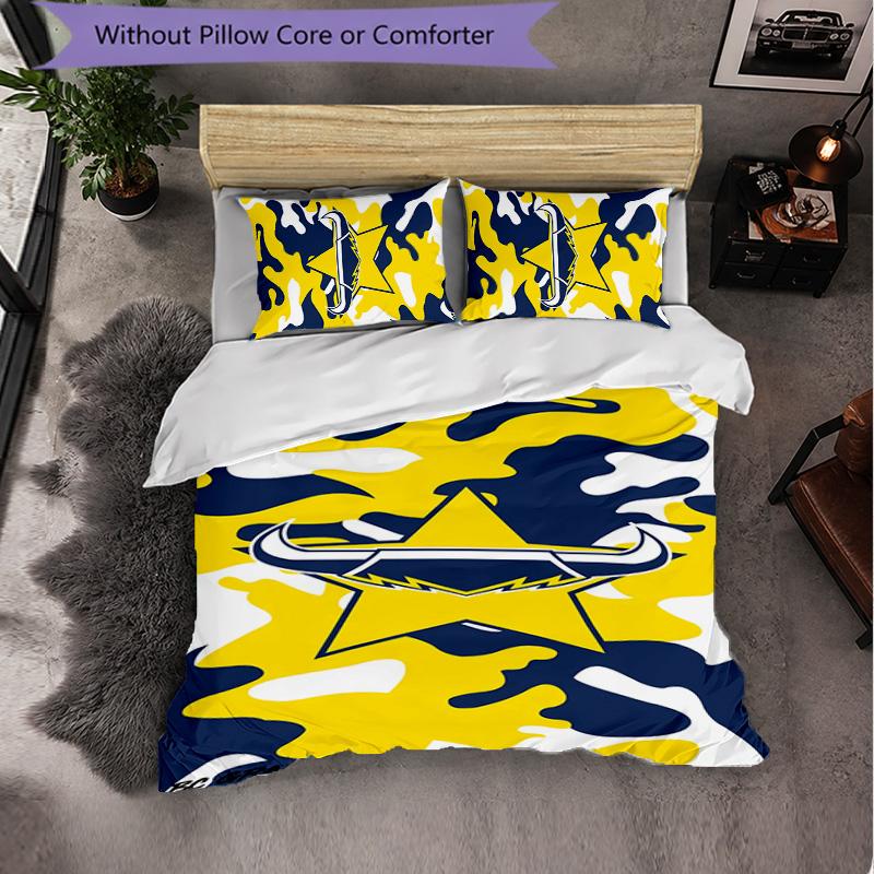 North Queensland Cowboys Pattern Microfiber 3Pcs Bedding Set Decor Duvet Cover Set For Bedroom Home Use
