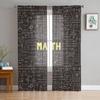 Mathegleichung Tafel Tüll Vorhänge für Wohnzimmer Schlafzimmer Heimdeko Chiffon Transparent Voile Küchenvorhang