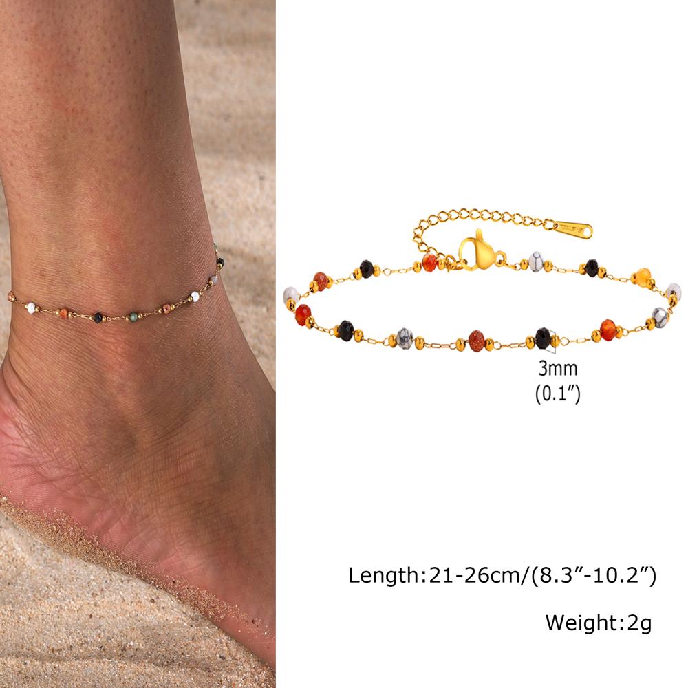 Gold Plated Heart Anklet for Women Stainless Steel Delicate Foot Jewelry Light Luxury Party Gifts for Girl