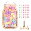 Wooden Reward Jar with 25 Colorful Stars Flowers Kids Students Potty Training Positive Behavior Chart System Home Classroom Management Tool