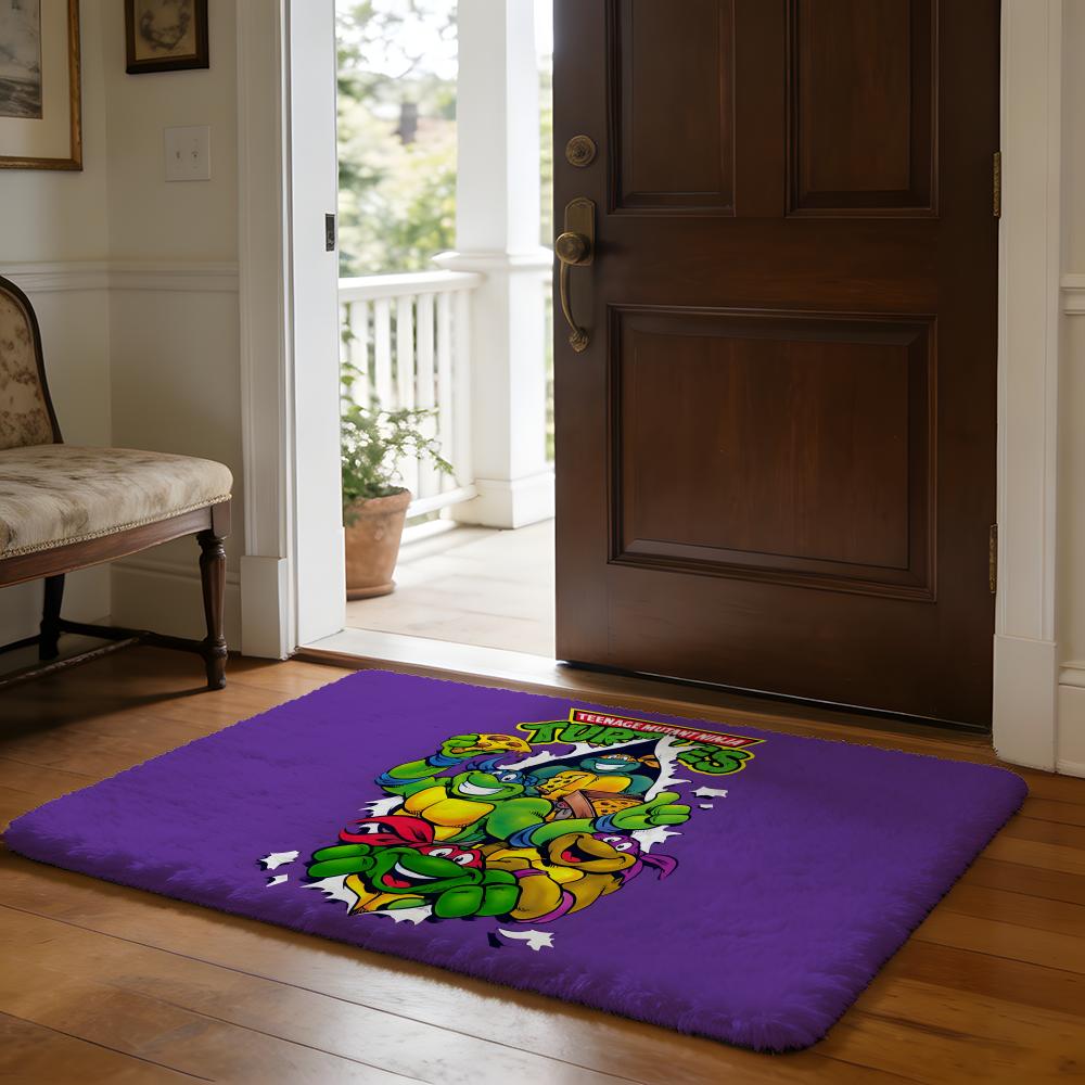 Floor Mat Soft Flannel Rug Non Slip Absorbent Mat for Bathroom Bedroom Home Decor Anime N Ninja T Turtles