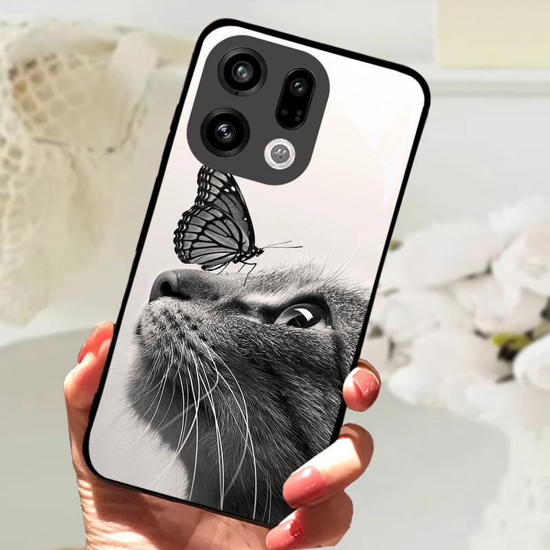 For OPPO Find X9 Pro Case FindX9 PLJ110 Tempered Glass Protective Back Cover For OPPO Find X 9 X9Pro Phone Shell Bumper Fundas