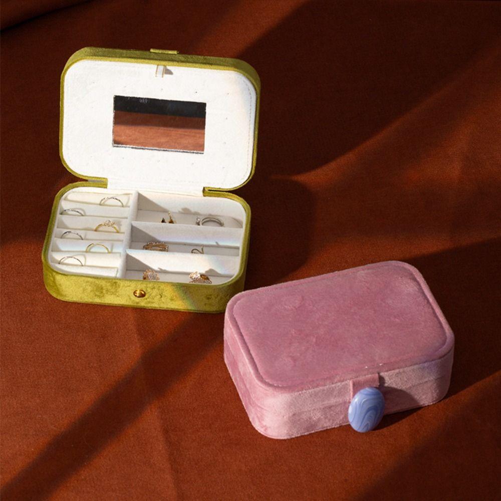Stone Travel Jewelry Box Exquisite Jewelry Organizer Case Portable Necklace Storage Box Travel Use