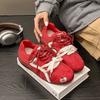 Red Retro German Training Shoes, New Spring and Autumn Korean Leisure Student Sports Forrest Gump Board Shoes