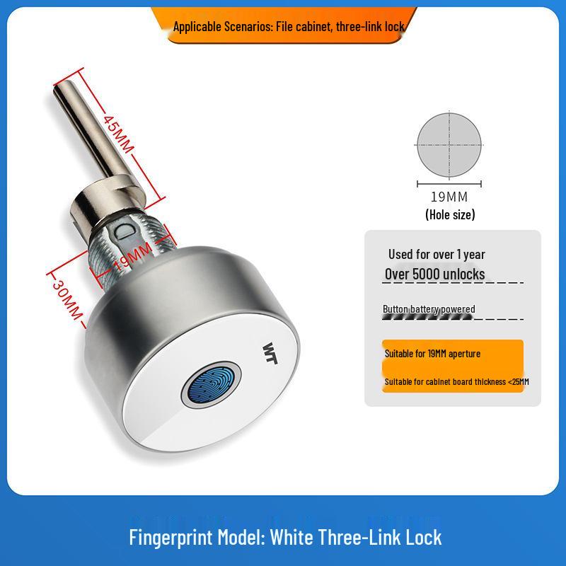 Smart Fingerprint Cabinet Lock for Drawers, Office Desk, Wardrobe, Shoe Cabinet, and Bedside Table