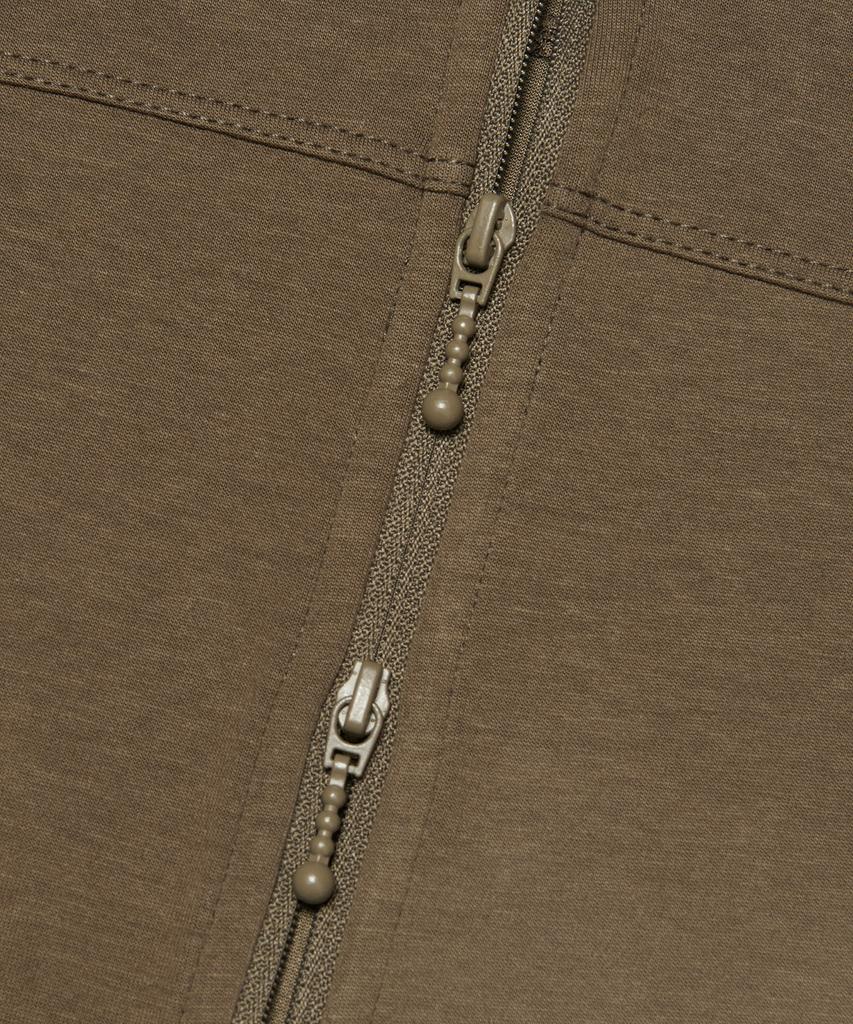 AWOSWEIB Relaxed Slim Zip-Up - Brown