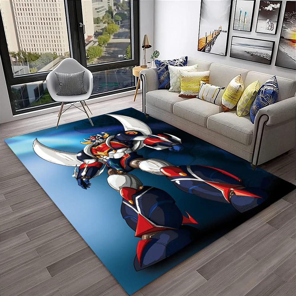 3D Cartoon UFO Roboter Grendizer Anime Teppich Teppich für Zuhause Wohnzimmer Schlafzimmer Sofa Fußmatte Dekor, Kinder Bereich Teppich rutschfeste Bodenmatte