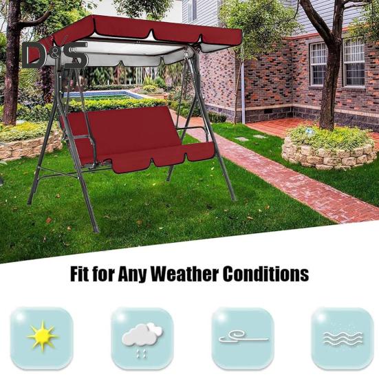Copertura superiore per sedia a dondolo, impermeabile, anti UV, per 2-3 posti, da giardino, veranda, patio, altalena, parasole, tenda da sole