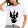 Graduation Owl Ladies Cotton T Shirt, Premium Cotton Graphic, Durable, Casual Fashion. Cute Cartoon Owl On Books Print, Wounisex's Short Sleeve Tee, S