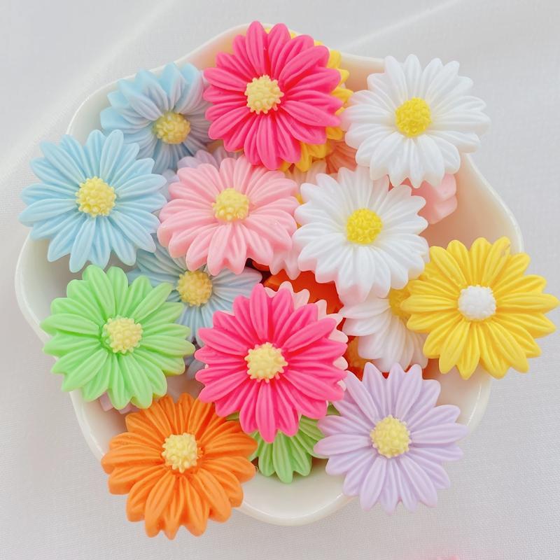 12Pcs New Cute Cartoon Chrysanthemum Series Flat Back Resin Scrapbooking DIY Jewelry Hairpin Craft Decoration Accessorie