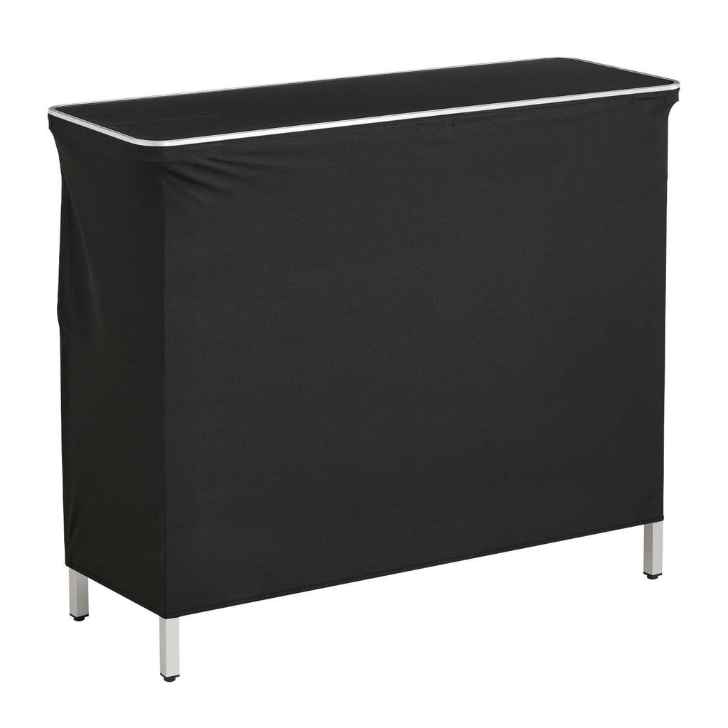 VEVOR Folding Portable Bar Table, 1100 x 385 x 885 mm, with Carry Bag, Storage Shelf, and Detachable Skirt, Quick and Easy Setup