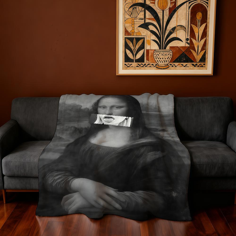 Mona Lisa Sourire Art Couverture Drôle Super Chaude Confortable Couverture Jetée Peluche Enfant Maison Canapé Chambre Cadeau