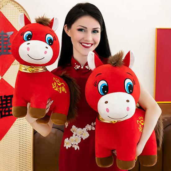 2026 Year of The Horse Plush Toy Red Little Horse Doll Embroidery Desktop Ornament Good Luck Unique Auspicious Gift