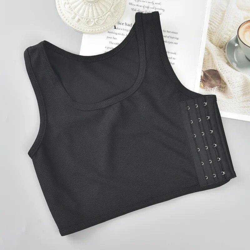 Lesben Sportwear Brust Brust Binder Trans Crop Top Flache Brust Binder Les Korsett Stretch Body Shaping Schnalle Tomboy BH Tank