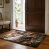 Floor Mat Soft Flannel Rug Non Slip Absorbent Mat for Bathroom Bedroom Home Decor Bee Botanical