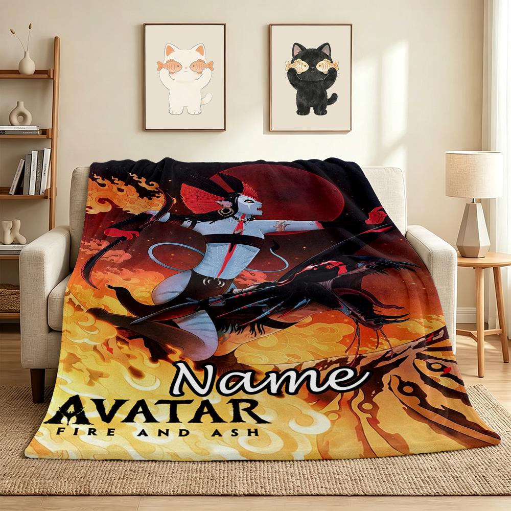 Custom Name Avatar World Flannel Blanket Throw Blanket Soft Warm Sofa Bed Decor Unique Gift