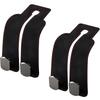 Mirhua Car Seat Double Hook Set of 2 Selected Leather Metal Car Storage Heavy Duty Car Accessories Leather (Black 2pcs)