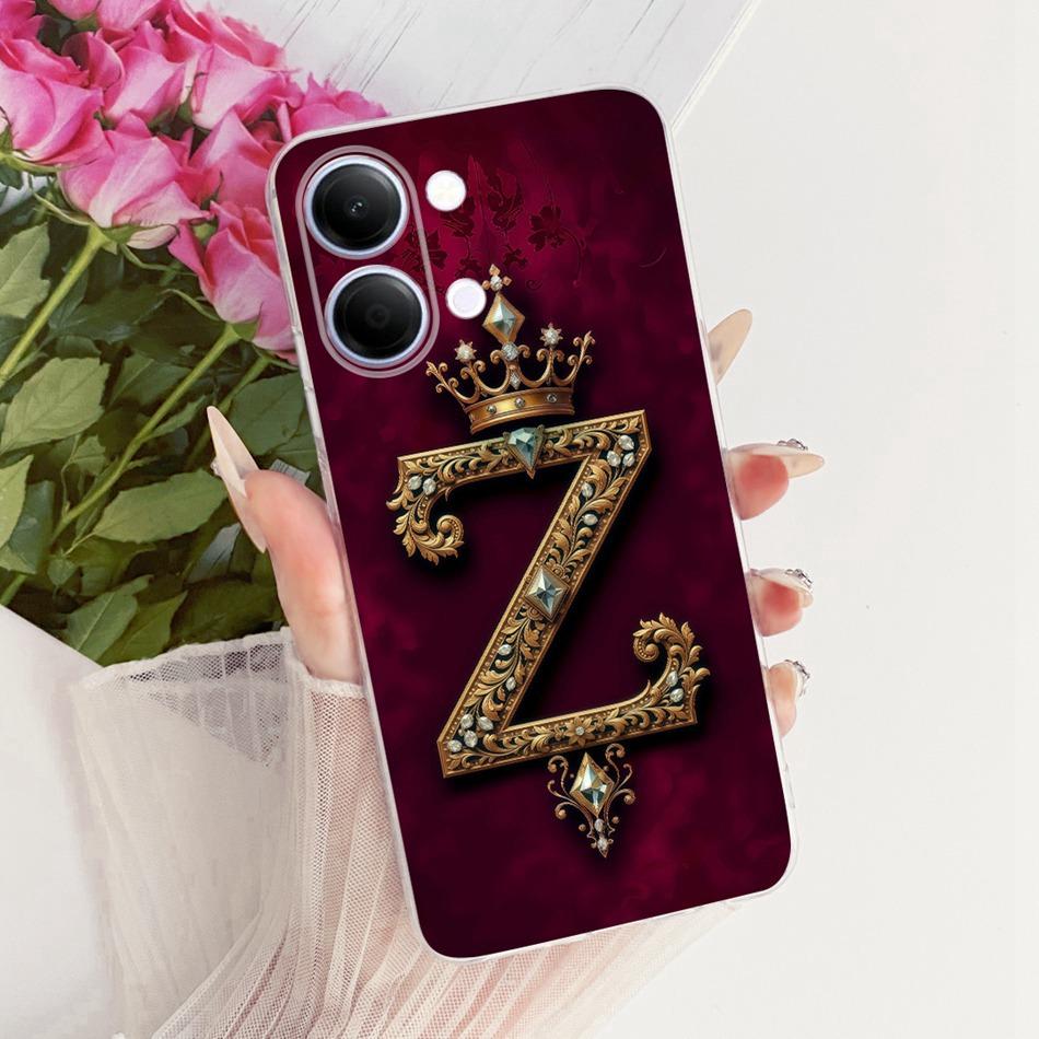 For Vivo Y05 Y11d 2026 Royal Crown Initial Letter Couple Phone Case For Vivo Y11D Y05 4G Soft Silicone TPU Covers Bumpers
