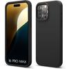Protective Case - BOOLING - for iPhone 16 Pro Max - Soft Liquid Silicone - Ultra Slim - Black