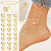 Letter Anklet Women's Heart Anklet Summer Gift Beach Decorations Women's Anklet