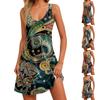 Women's Summer Casual Bohemian Printed Tank Top With Pocket Dress