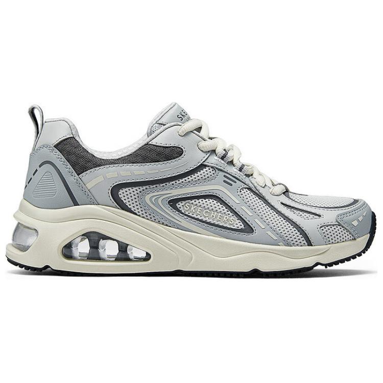 Skechers Tres-Air Uno Comfortable Versatile Breathable Low-Top Casual Shoes Women Sneaker Gray Black 177905-GRY