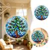 2D Acrylic Puzzle Suncatcher Window Hanging Decor Stained Glass Style Tree Design Round Ornament for Home Office Indoor Outdoor Use