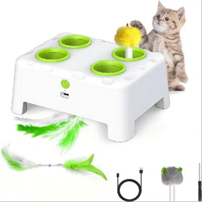 Brinquedo de Pena Recarregável Pop-Up Automático para Gatos Cães Brincadeira Interativa Treinamento de Gatinhos Suprimentos para Animais de Estimação