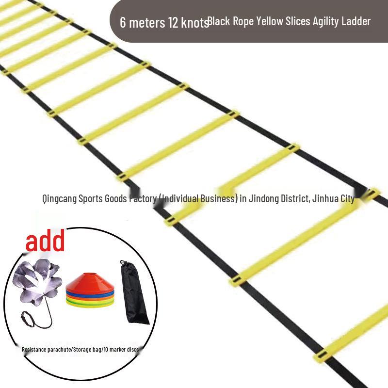 Agility Ladder Set with Training Cones, Resistance Parachute, and Rope Ladder for Football