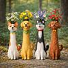 Handcrafted Quirky Dog Vase Whimsical Resin Dog-Shaped Flower Vase for Desk Bookshelf Indoor