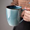 Blue Kiln Cup Ceramic Water Cup Personalized European Mug Retro Irregular Coffee Cup