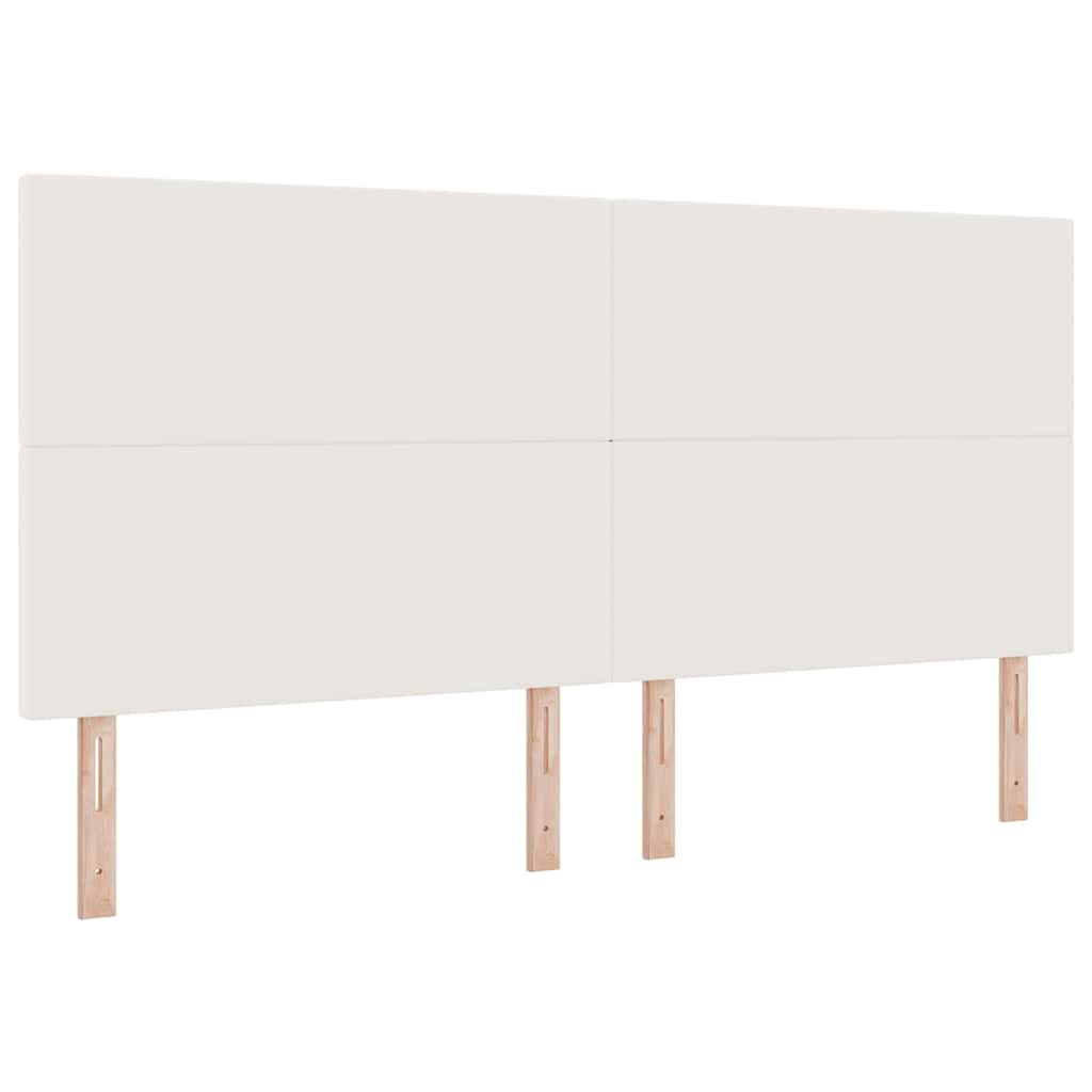 Box Spring Bed In Cream and White 200 X 200 Cm Cord Fabric