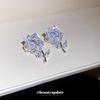 True Love Comes~ Super Flash Zircon Flower Stud Earrings Sweet Design Earrings Light Luxury High-end Exquisite Earrings Women