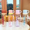 Water Bottle High Value Large Capacity Plastic Straw Cup High Temperature Portable Outdoor Girls Water Cup with Lifting Rope Simple and Fashionable