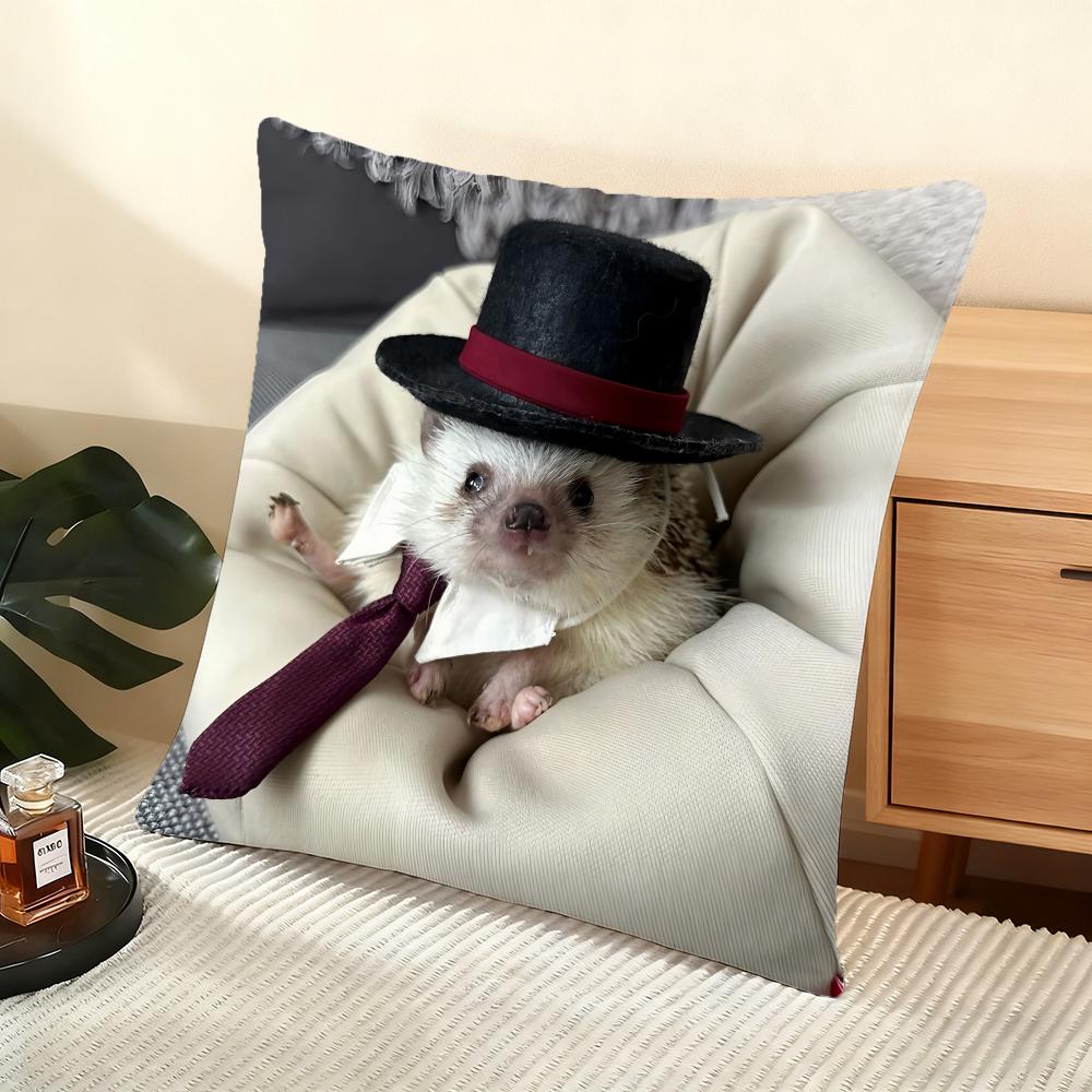 Cute Hedgehog Cushion Cover Soft Short Plush Pillow Cover Smooth Cozy Texture Aesthetic Cushion Case Home Decor