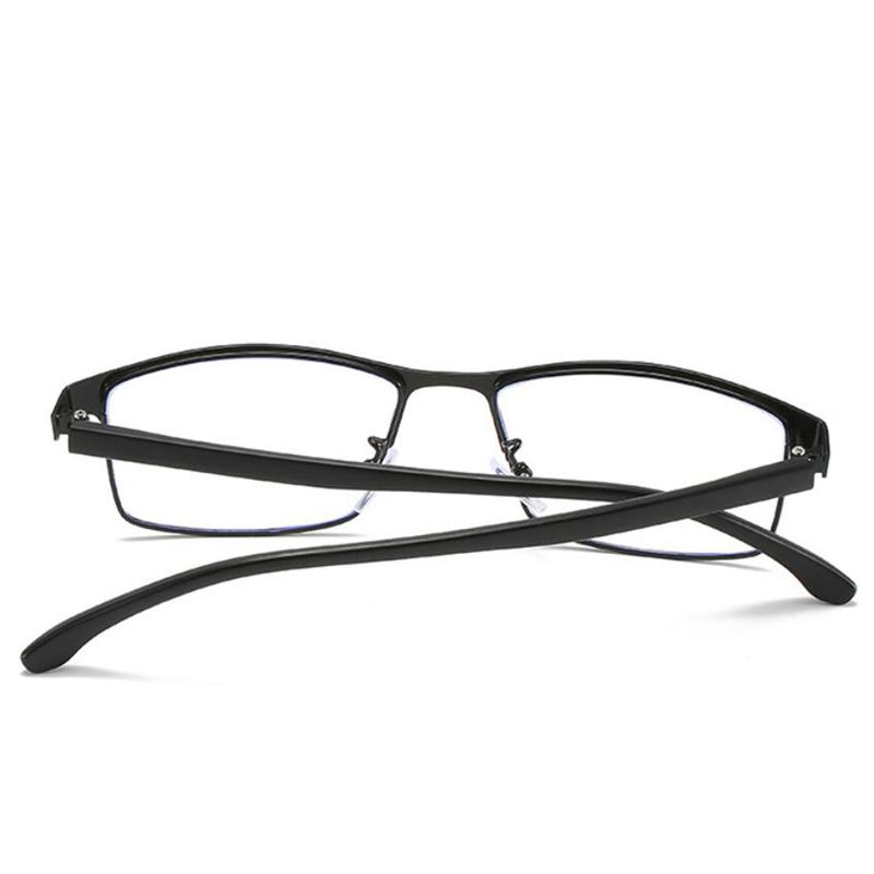 Full Frame Blue Light Blocking Square Prescription Spectacle Women Men Metal Minus Lens Okulary Korekcyjne 0 -0.5 -1.0 To -6.0