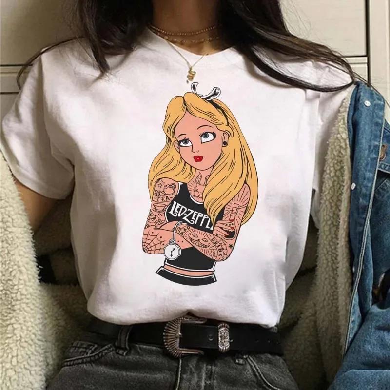 2026 New    Punk Princess Mermaid Ariel Kawaii Print Womens TShirt Easy Fashion Plus Size Short Sleeve