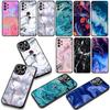 For Samsung Galaxy A25 A37 A57 A12 A14 A50 A51 A70 A71 A72 A21S A04 M15 Note 20 9 8 10 Case Marble Texture Flower Wallpaper