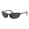 Prada Logo Detail Metal Rubber Cat Eye Sunglasses Men Sunglasses Black PS55ZS1BO06F