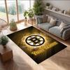Boston Bruins Crystal Velvet Rug, Custom Name Text Personalized Non‑Slip Floor Mat for Home Decor Gift