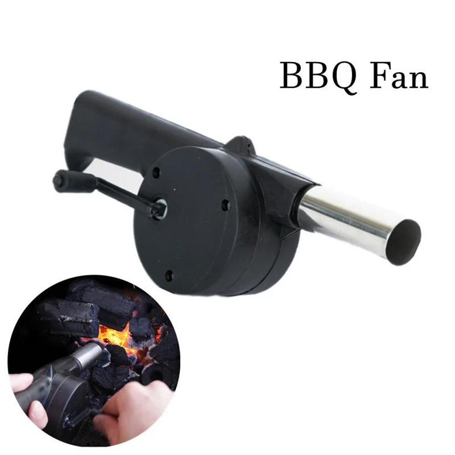 1 Stück Outdoor BBQ Ventilator Handkurbel Gebläse Tragbares BBQ Feuerbalg Werkzeug Picknick Camping Zubehör Outdoor Küche