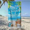 Summer Vibes Tropical Beach Scene Beach Towel, Soft Durable Quick-Drying, Ideal For Summer Beach, Swimming & Camping
