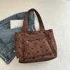Sac à Bandoulière Doux Bow Diamd pour Femmes en Velours Côtelé Sacs de Shopping Rétro pour Femmes Sacs Fourre-tout de Voyage Multi-poches pour Dames Sacs à Main