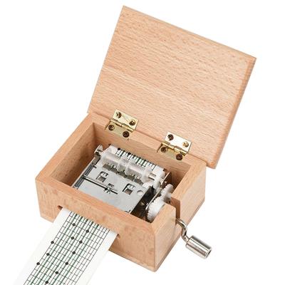 DIY Hand-cranked Music Box Wooden Box With Hole Puncher And Paper Tapes