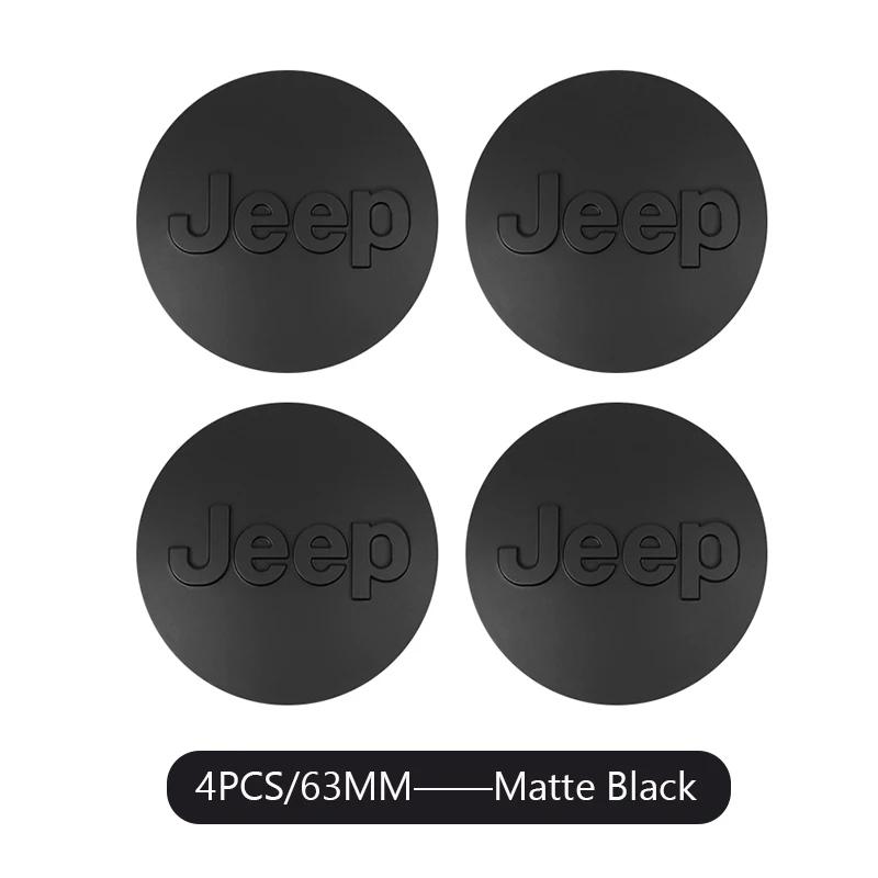 For Jeep 4PCS 55/63MM Car Wheel Center Hub Caps Cover For Jeep Grand Cherokee Wrangler JK Gladiator Compass Renegade Patriot