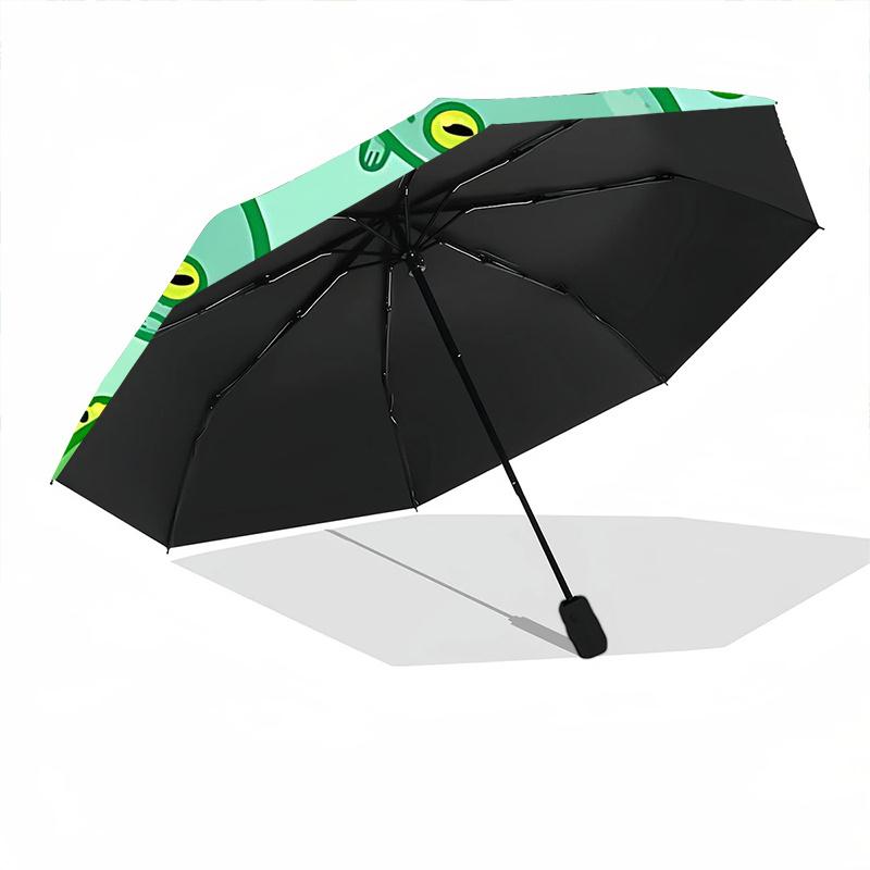 1pc Frog Pattern Automatic Open/close Umbrella, 8-Rib Sturdy Structure, Portable Travel Umbrella, Parties, Everyday Use,07