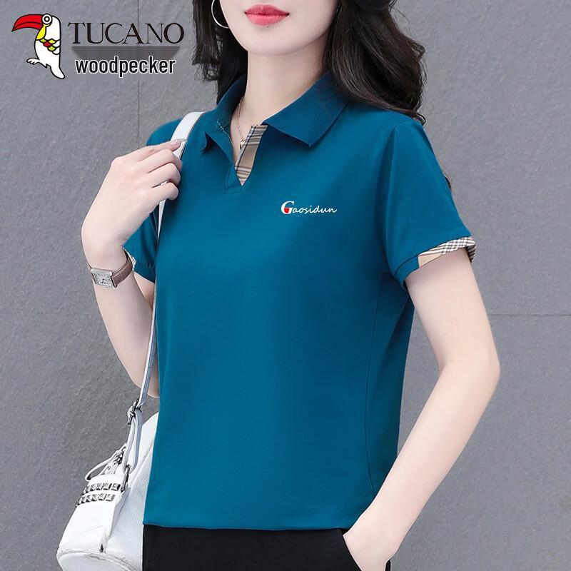 Woodpecker Women's Regular Fit Cotton Polo T-Shirt