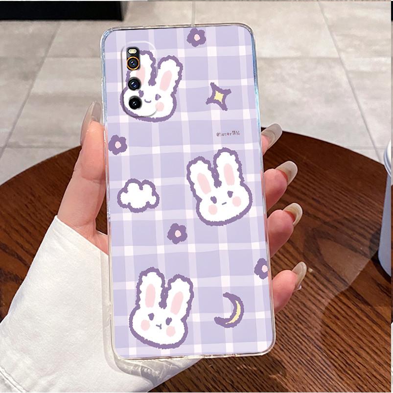 Coque de téléphone pour Vivo iQOO Neo 3 Housse Transparente Mignonne Lapin d'Amour Drôle TPU Silicone Souple Coque pour Vivo iQOO Neo 5 Lite 5G Neo3