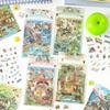 ZABC Cross-border Stereo Scene Stickers: Fun Four Chapters Series - 3 Sheets PET White Card Collage Material