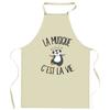 Kitchen Apron - Planetee - Music Pattern "C'est La Vie" - Durable Cotton - Long-lasting Print France